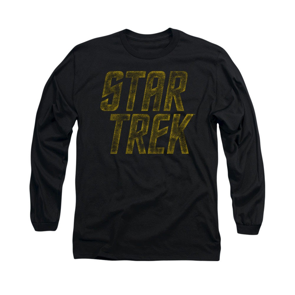 Star Trek Distressed Logo Black Long Sleeve T-Shirt