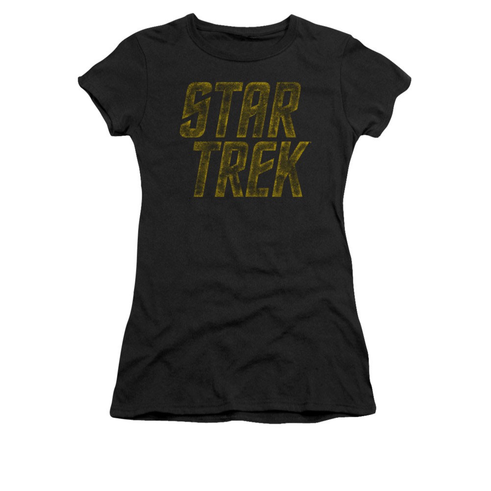 Star Trek Distressed Logo Black Juniors T-Shirt