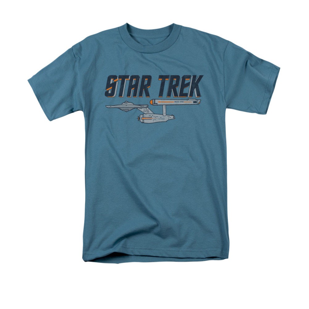 Star Trek Men's Blue Enterprise Logo Tee Shirt