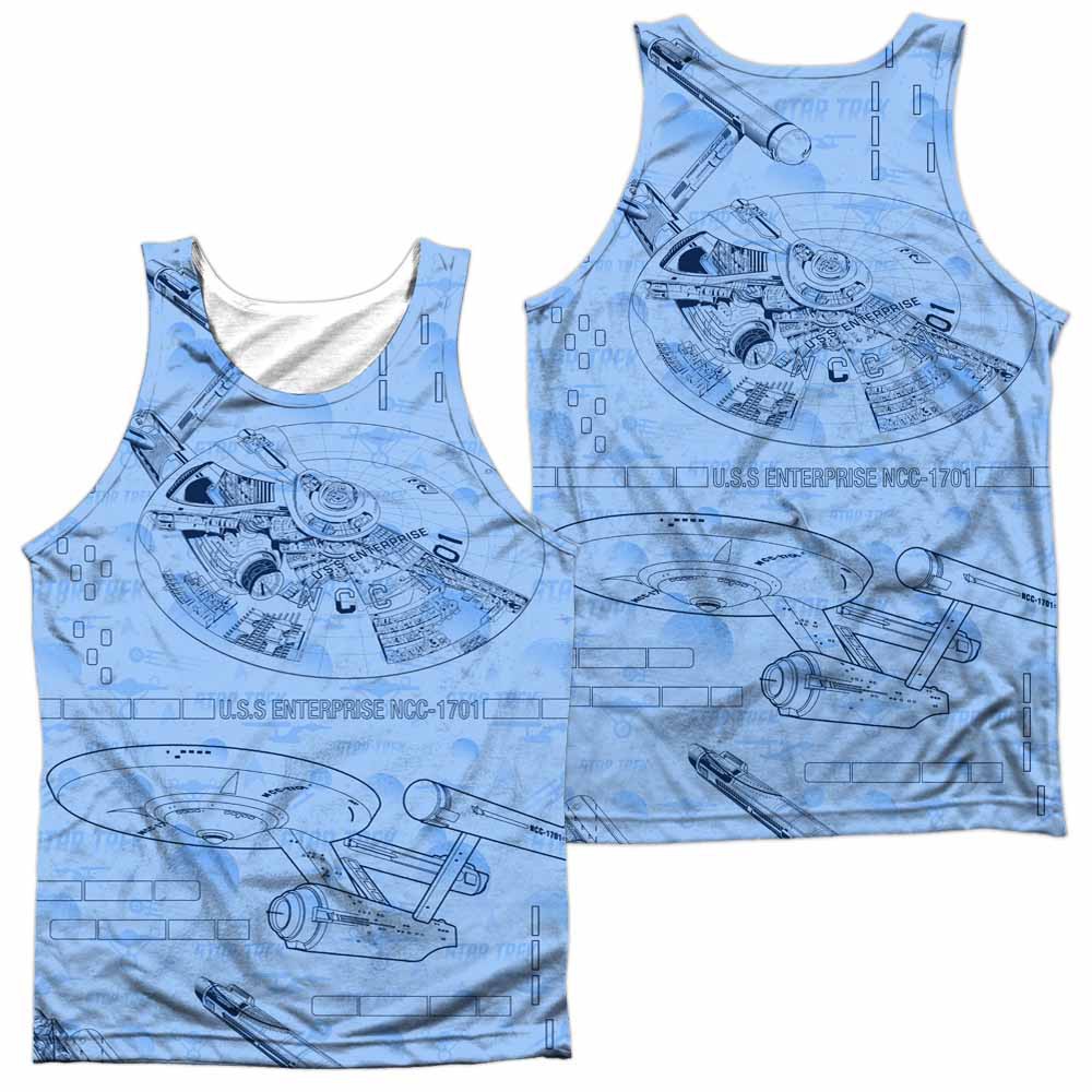 Star Trek Blue Print Sublimation Tank Top