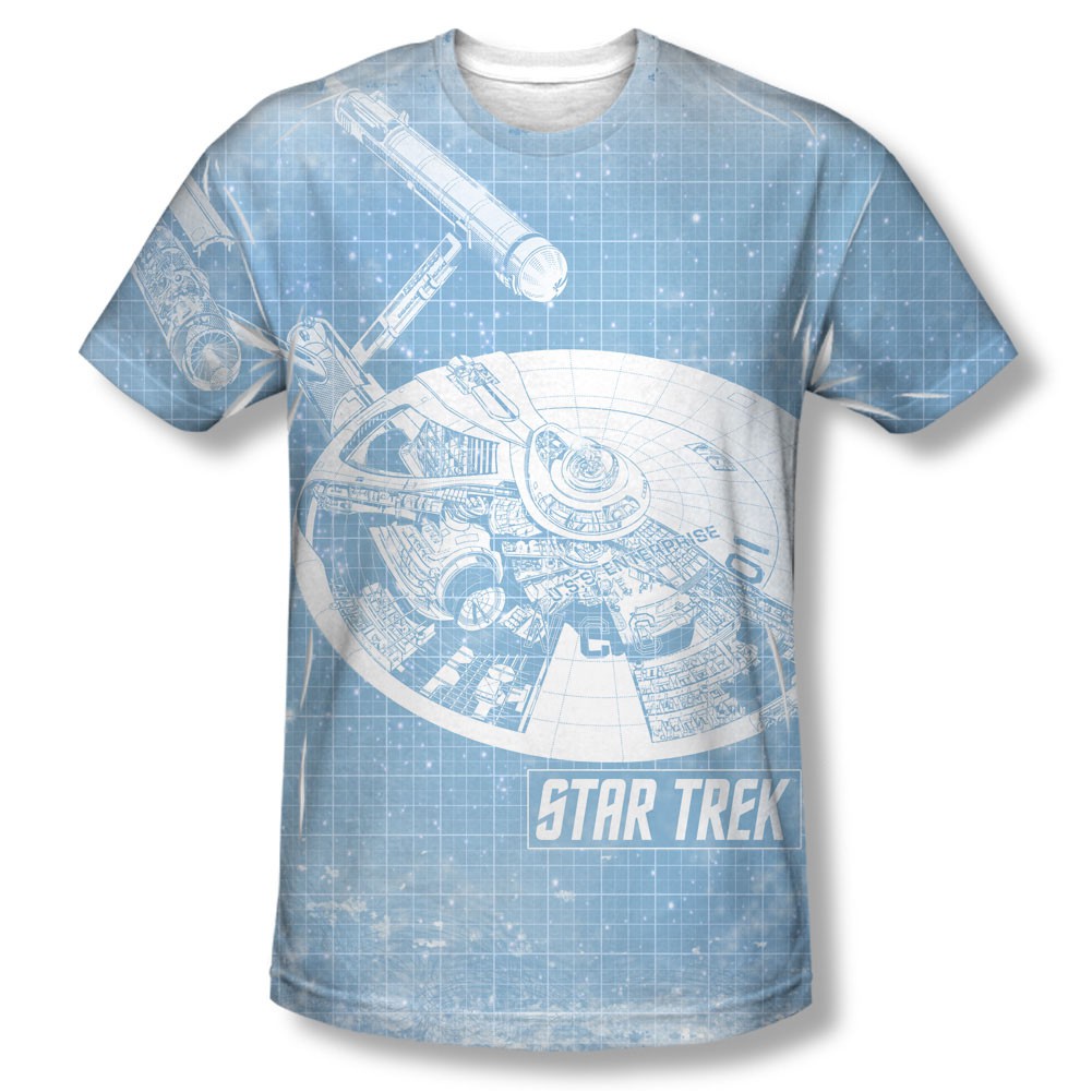 Star Trek Enterprise Blueprint Sublimation T-Shirt
