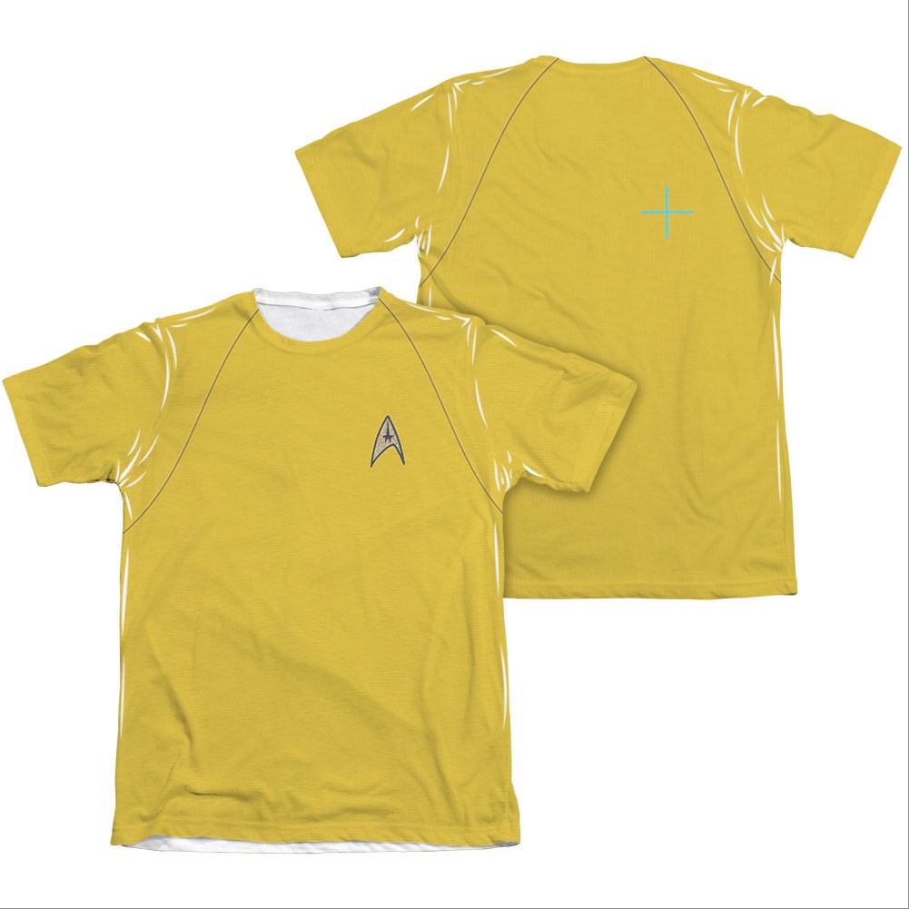 Star Trek TOS Command Uniform Costume Two-Sided Sublimation T-Shirt