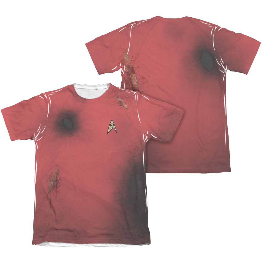 Star Trek TOS Dead Redshirt Two-Sided Costume Red Sublimation T-Shirt