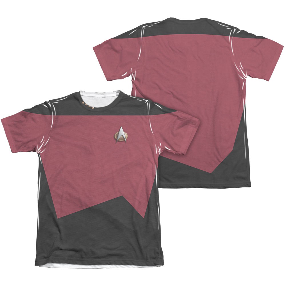 Star Trek TNG Command Two-Sided Costume Red Sublimation T-Shirt