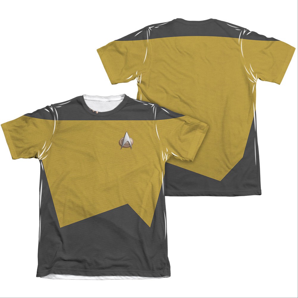 Star Trek TNG Engineering Two-Sided Costume Gold Sublimation T-Shirt