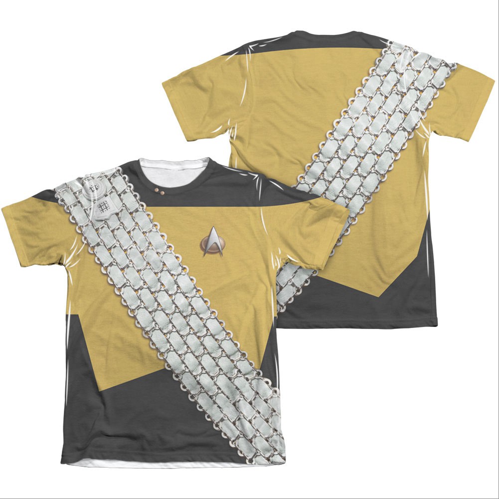 Star Trek TNG Worf Uniform Two-Sided Costume Sublimation T-Shirt