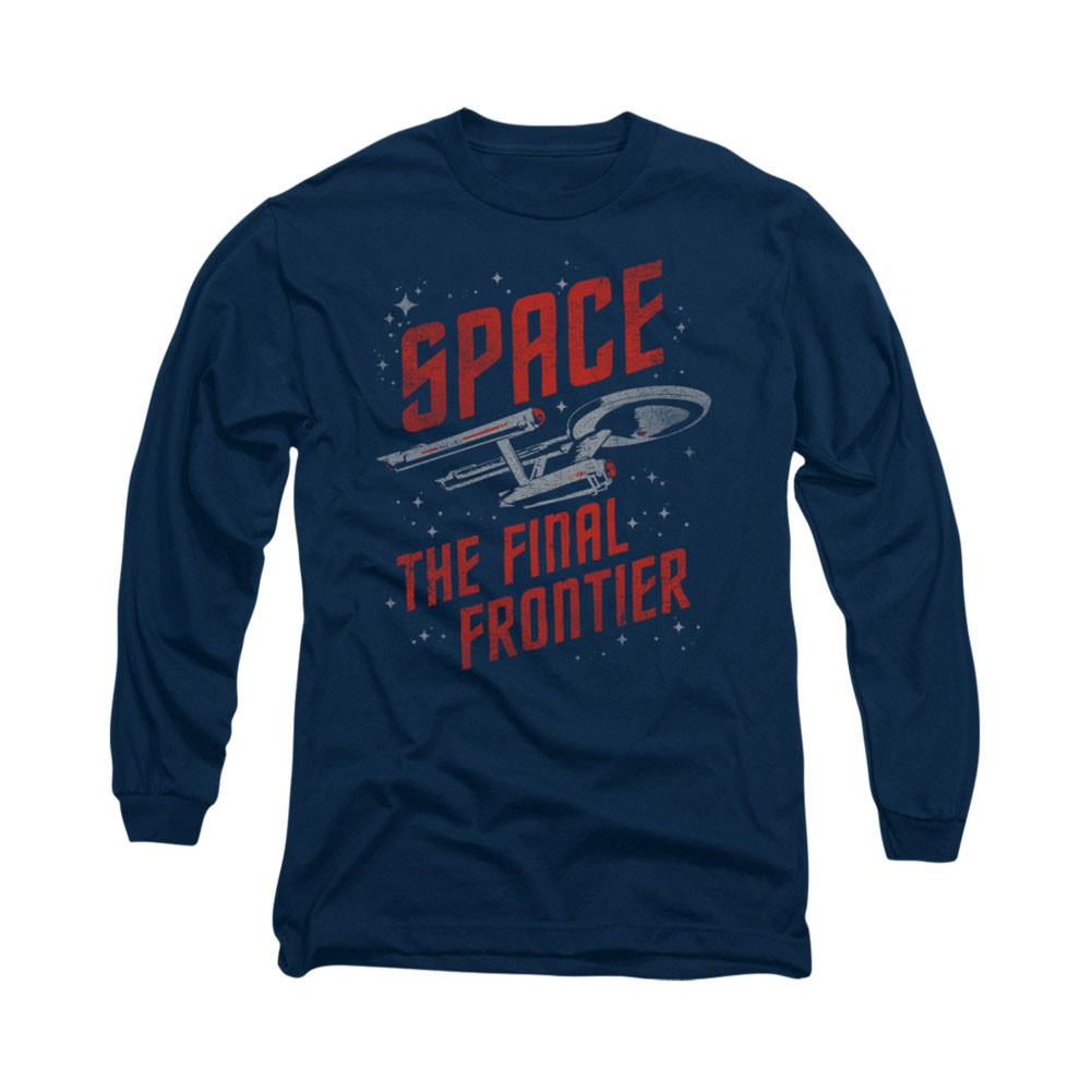 Star Trek Space Travel Blue Long Sleeve T-Shirt