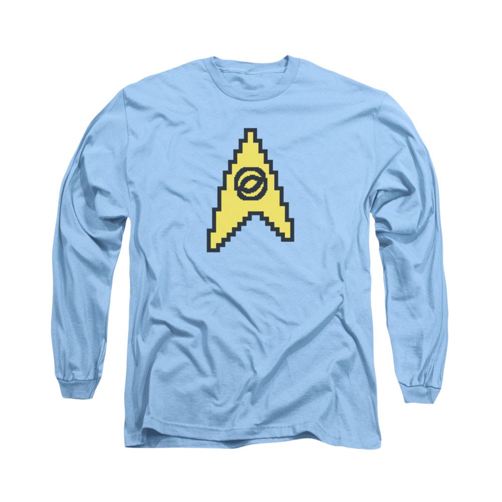Star Trek TOS 8 Bit Science Blue Long Sleeve T-Shirt
