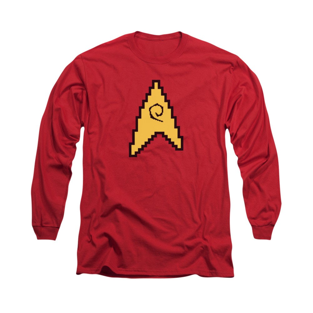 Star Trek TOS Engineering 8-Bit Red Long Sleeve T-Shirt