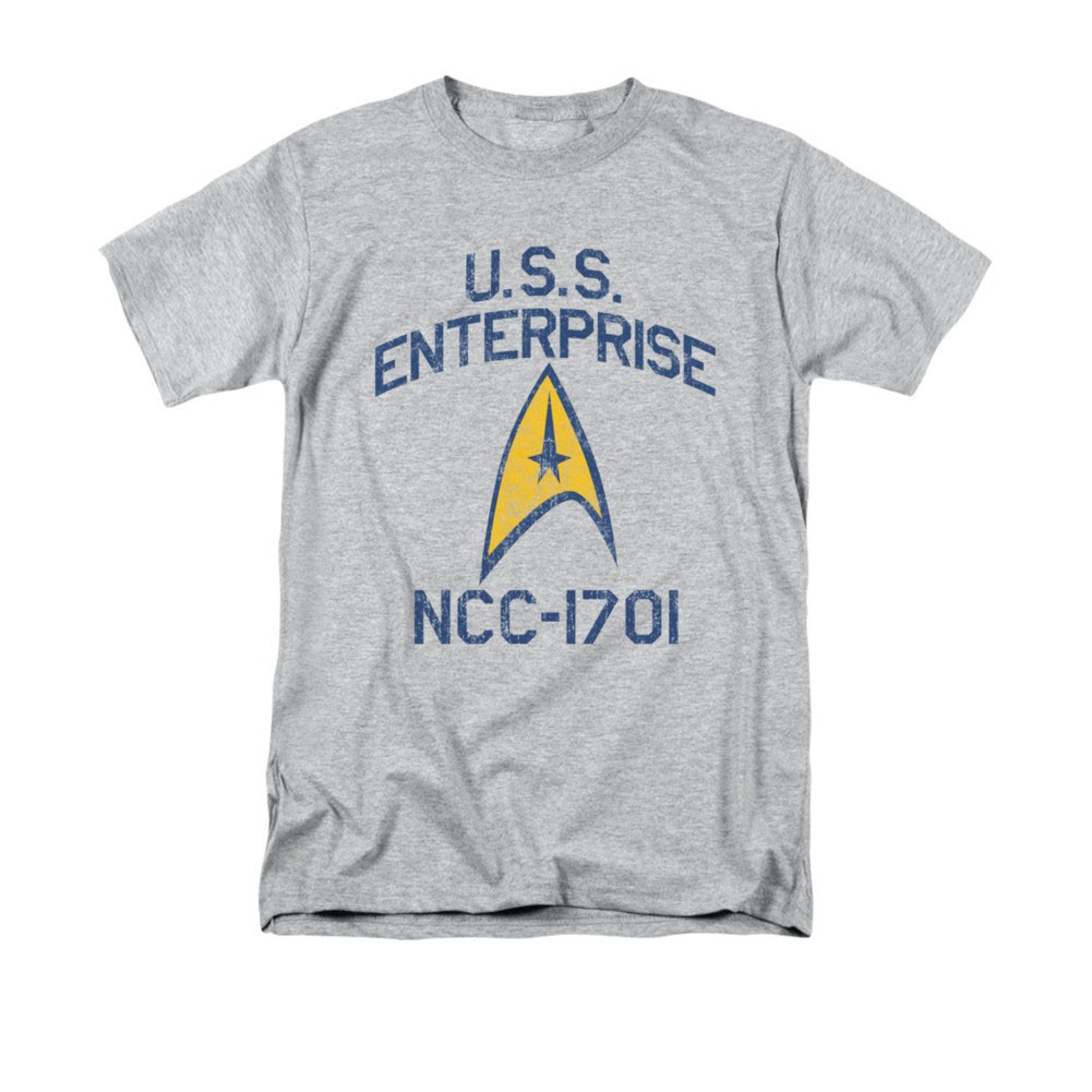 Star Trek Men's Gray Collegiate Arch Tee Shirt