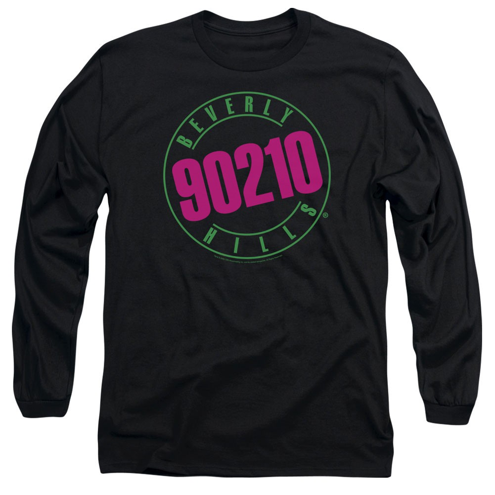 Beverly Hills 90210 Neon Black Long Sleeve T-Shirt