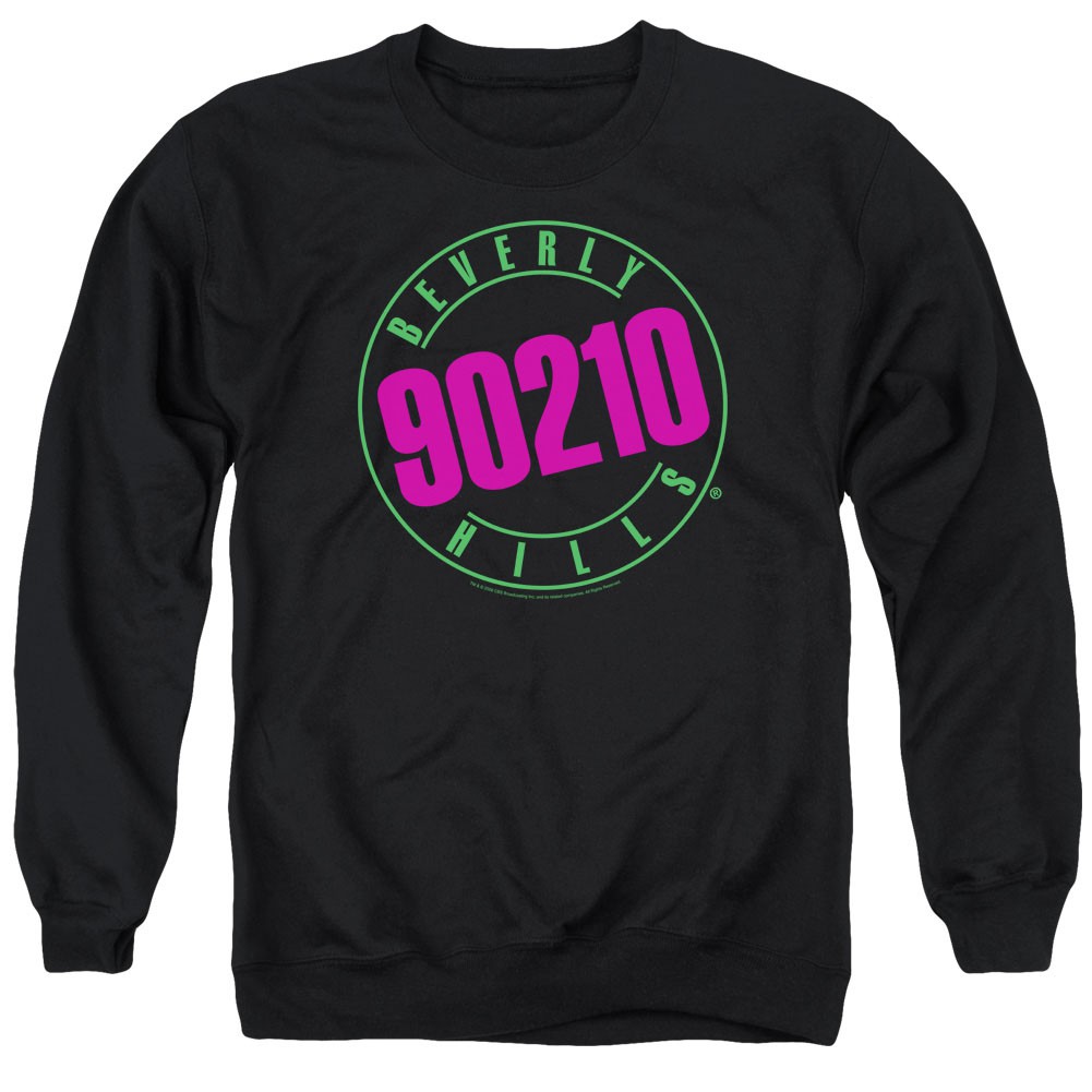 Beverly Hills 90210 Neon Black Crew Neck Sweatshirt