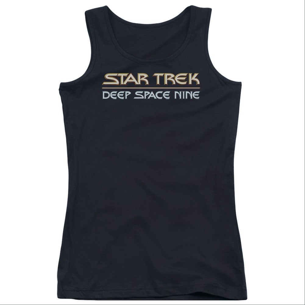 Star Trek Deep Space Nine Logo Black Juniors Tank Top