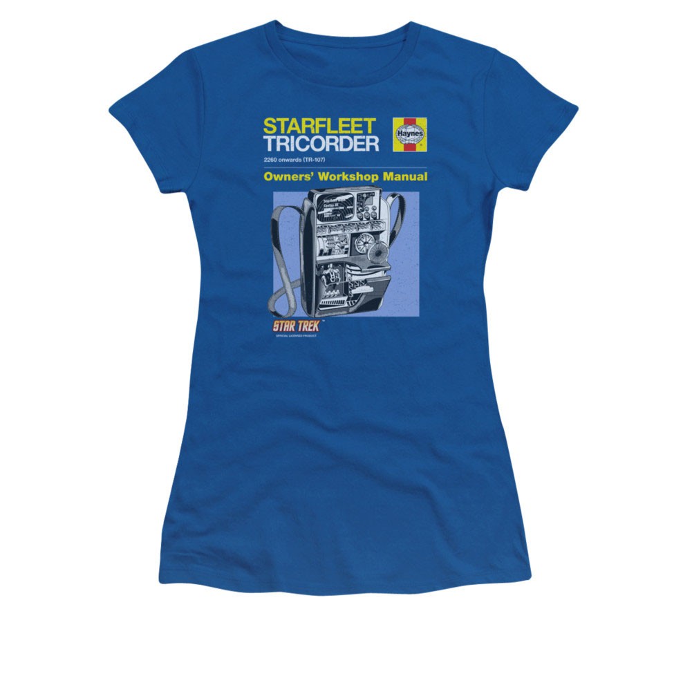 Star Trek Tricorder Manual Blue Juniors T-Shirt