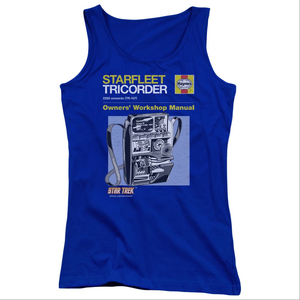 Star Trek Tricorder Manual Blue Juniors Tank Top