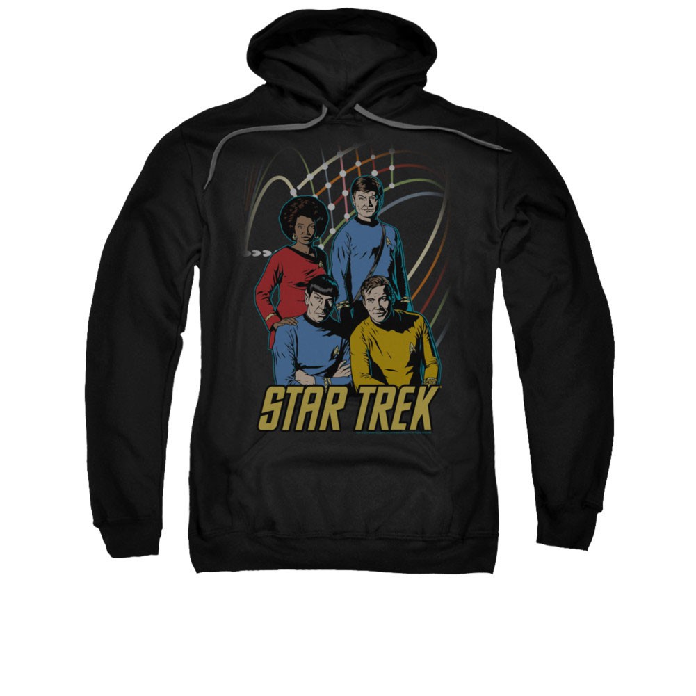 Star Trek TOS Warp Factor 4 Black Pullover Hoodie