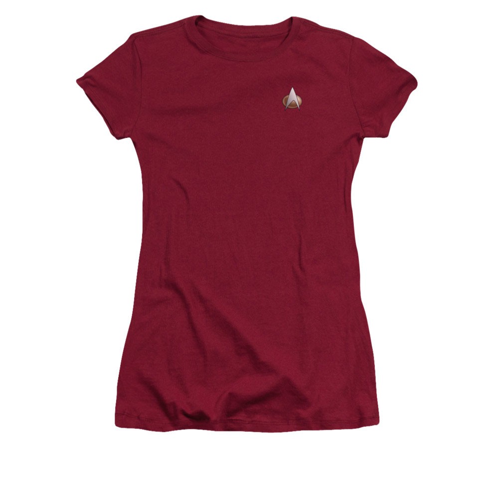 Star Trek TNG Command Uniform Costume Red Juniors T-Shirt