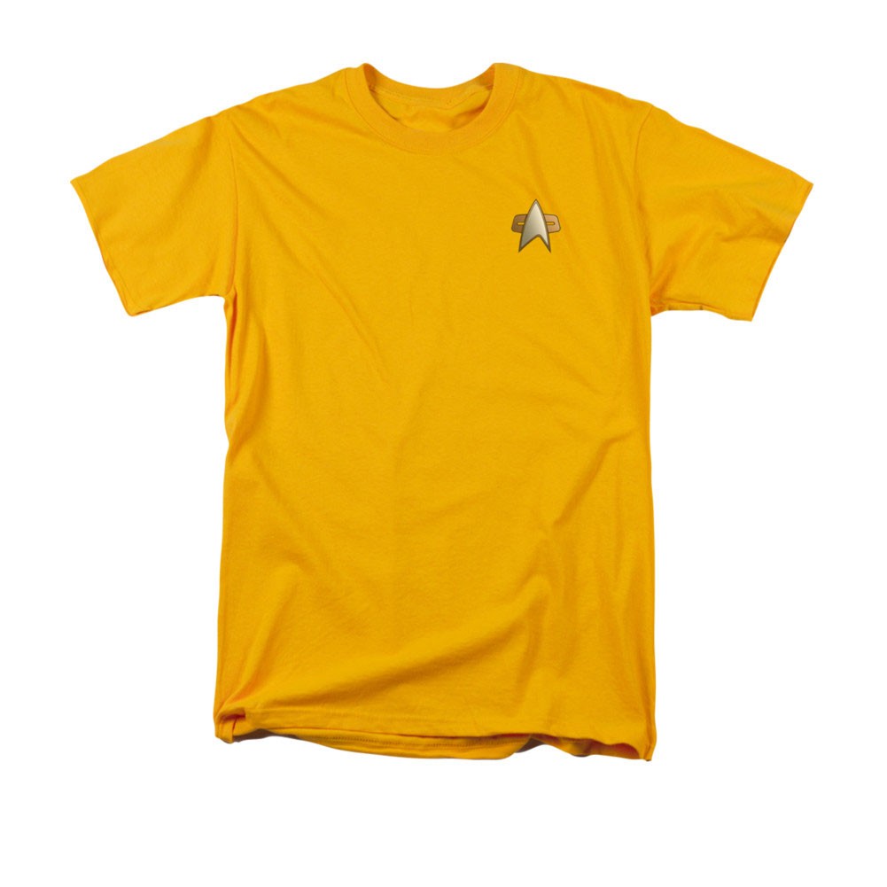 Star Trek Men's Yellow DS9 Engineering Uniform Costume Tee Shirt