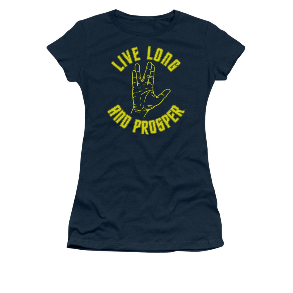 Star Trek Live Long And Prosper Blue Juniors T-Shirt