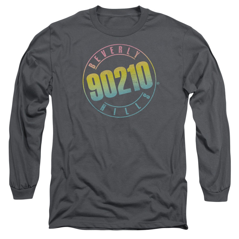 Beverly Hills 90210 Color Blend Logo Gray Long Sleeve T-Shirt