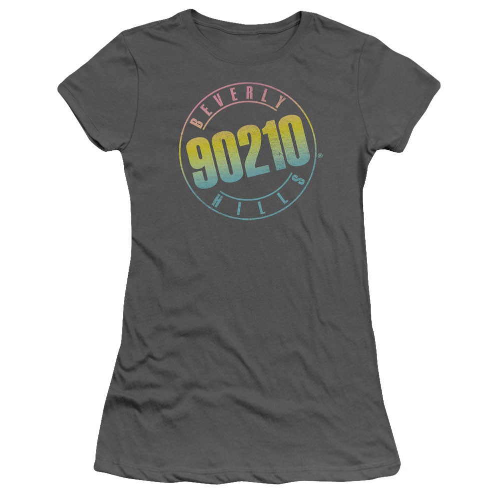 Beverly Hills 90210 Color Blend Logo Gray Juniors T-Shirt