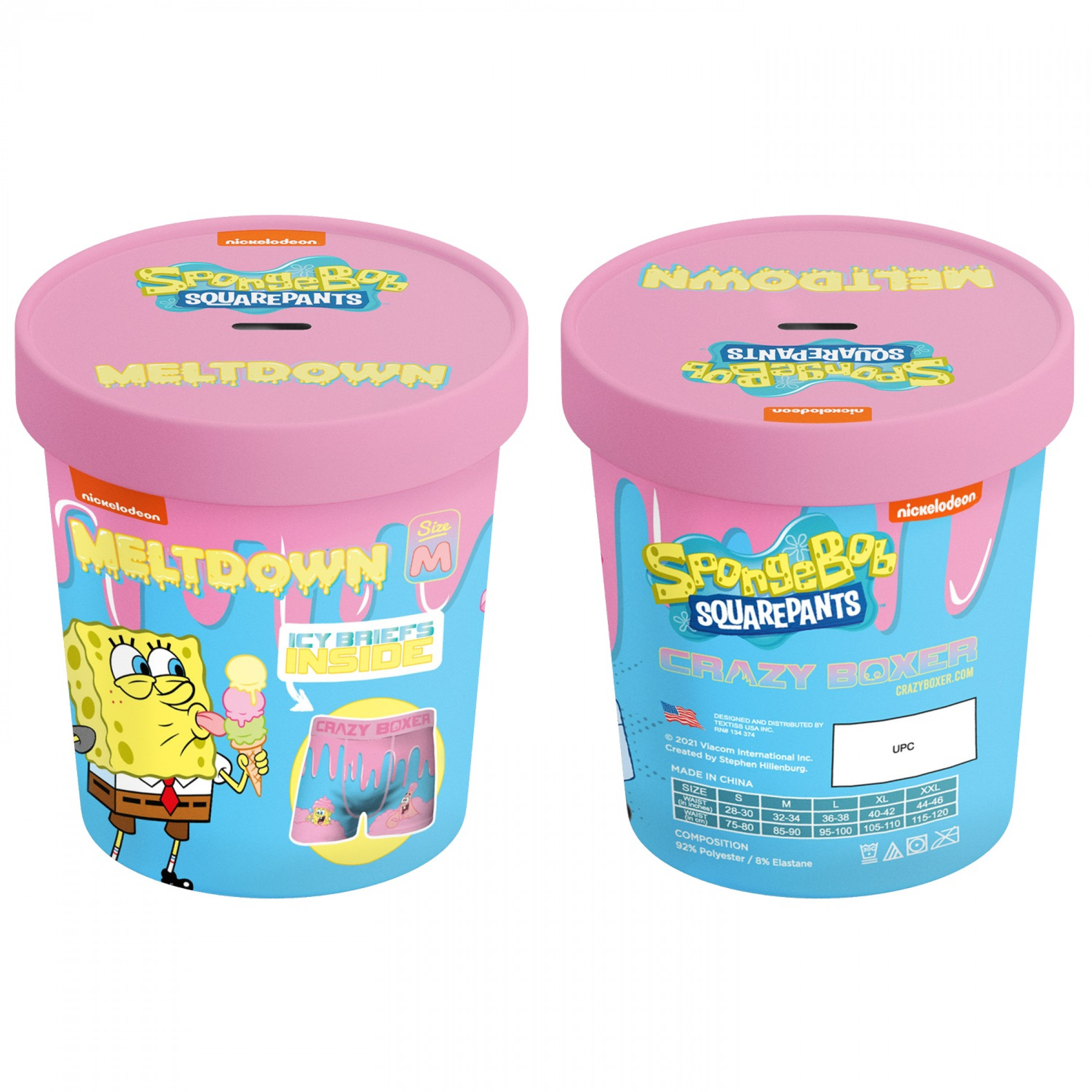 Crazy Boxers SpongeBob SquarePants Dessert Boxer Briefs in Ice Cream Box