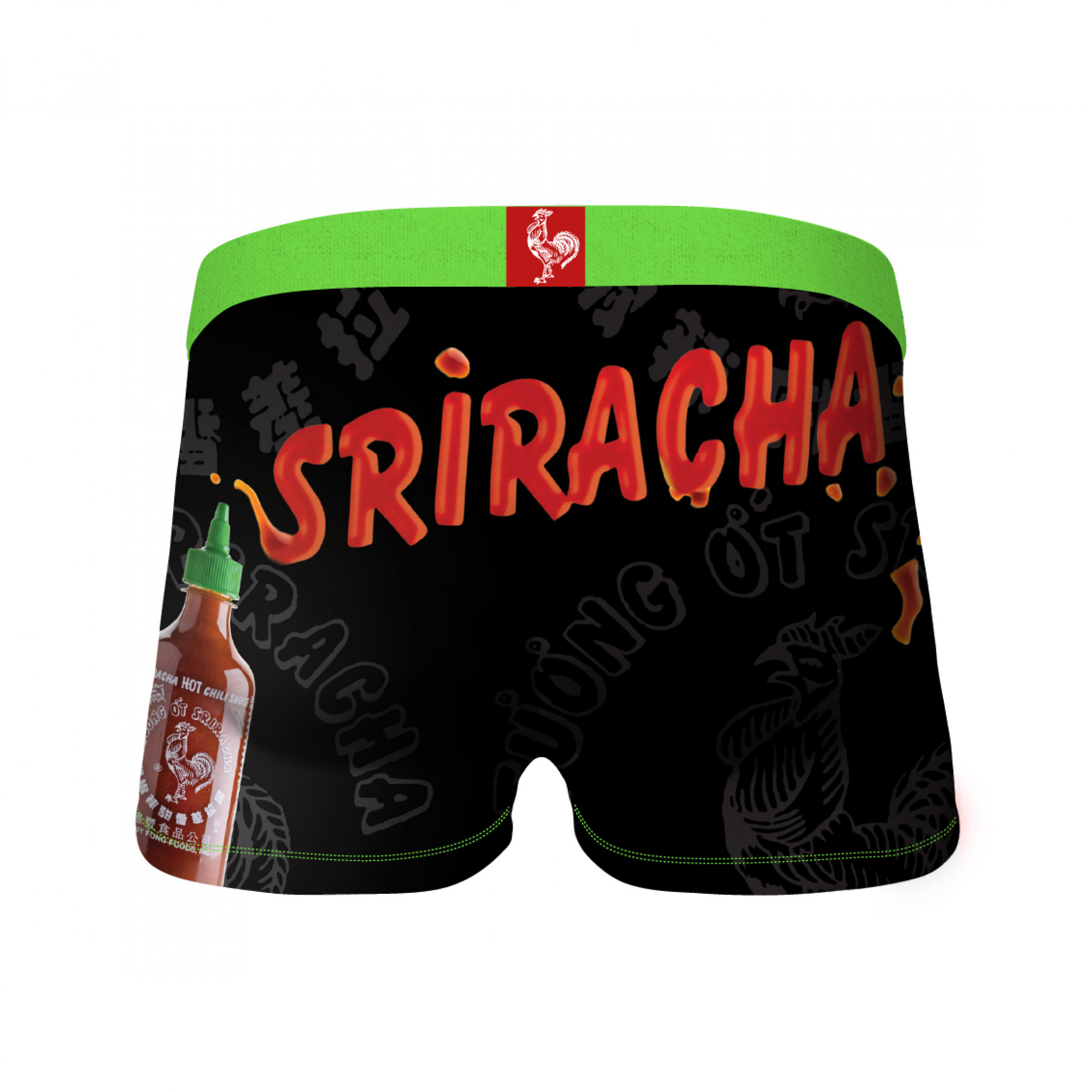 Crazy Boxers Sriracha Bottle and Text Boxer Briefs