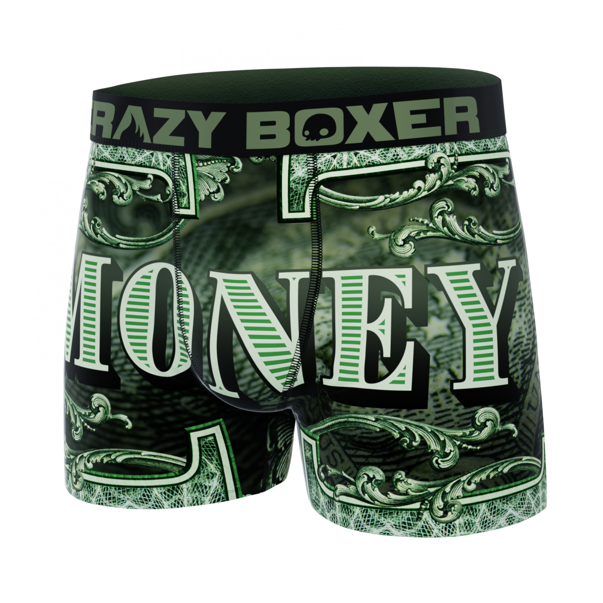 Crazy Boxers Money Dollar Signs Boxer Briefs in Benjamins Stack Box