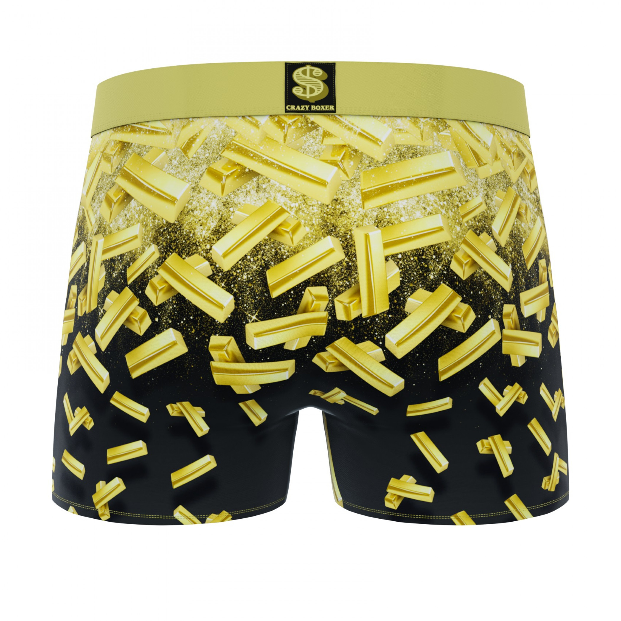 Crazy Boxers Gold Bars All Over Boxer Briefs in Gold Bar Box