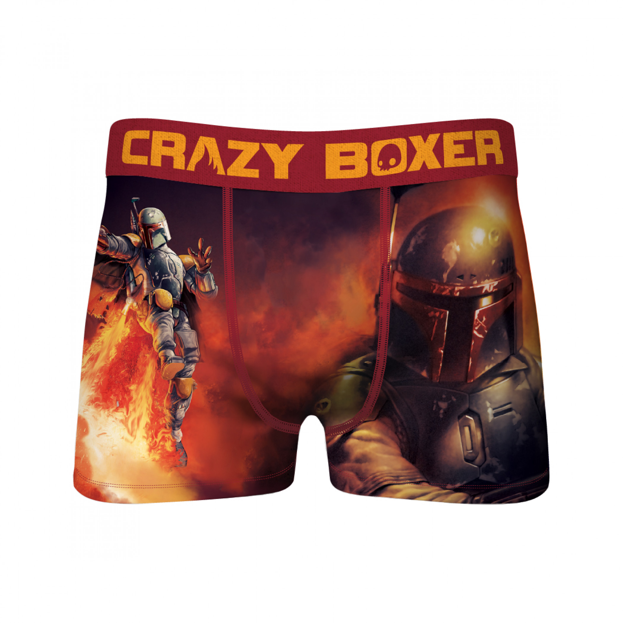 Star Wars Boba Fett Flying Through Fire Men's Crazy Boxer Briefs