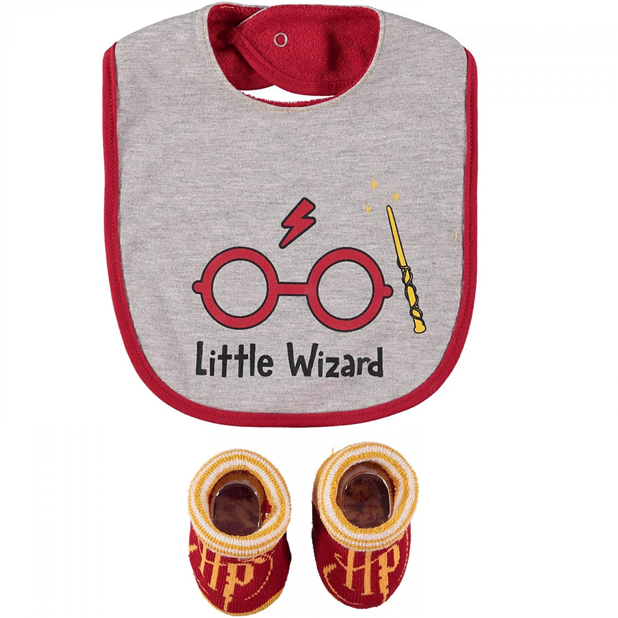 Harry Potter "Little Wizard" 2 Piece Bib and Sock Set