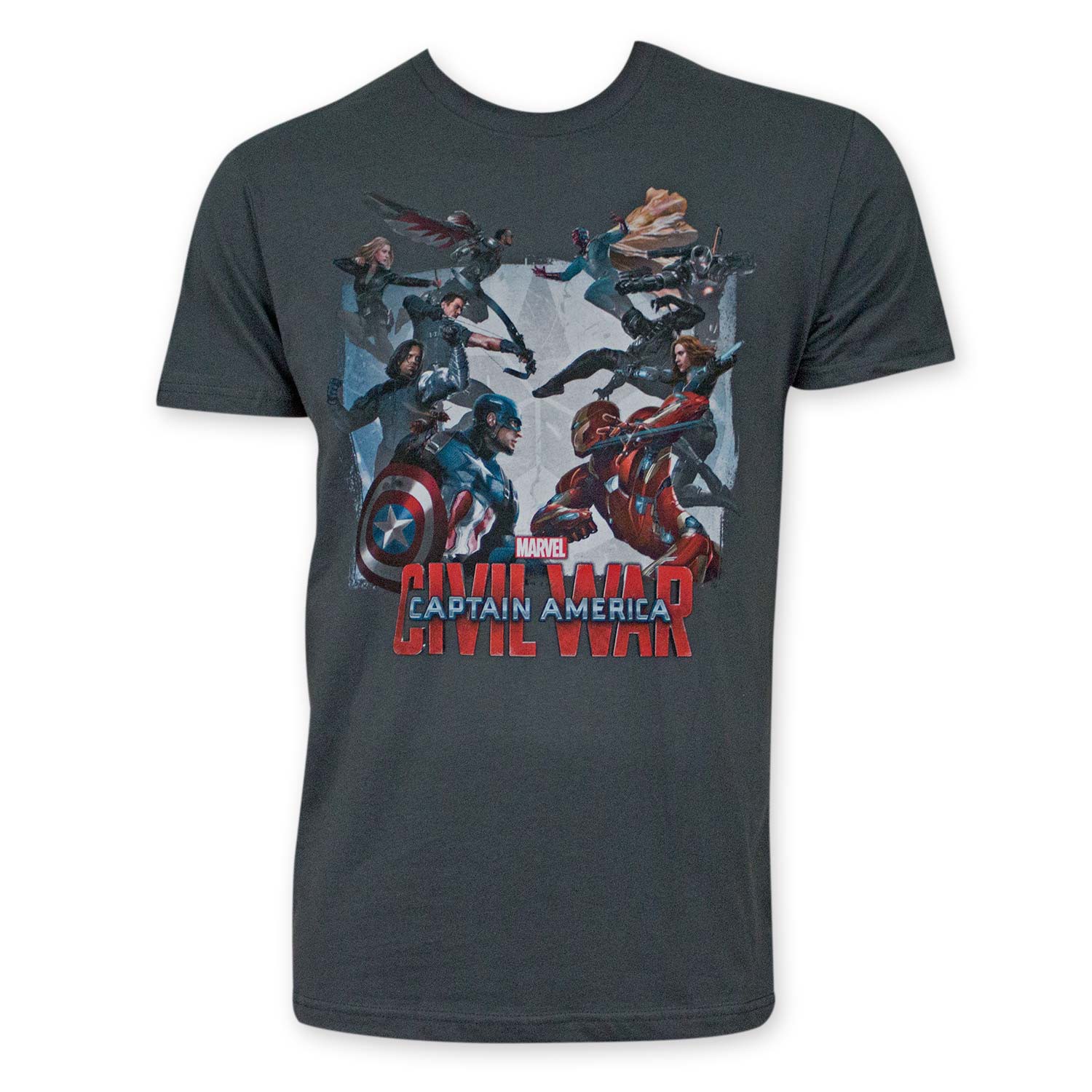Captain America Men's Gray Civil War Tee Shirt