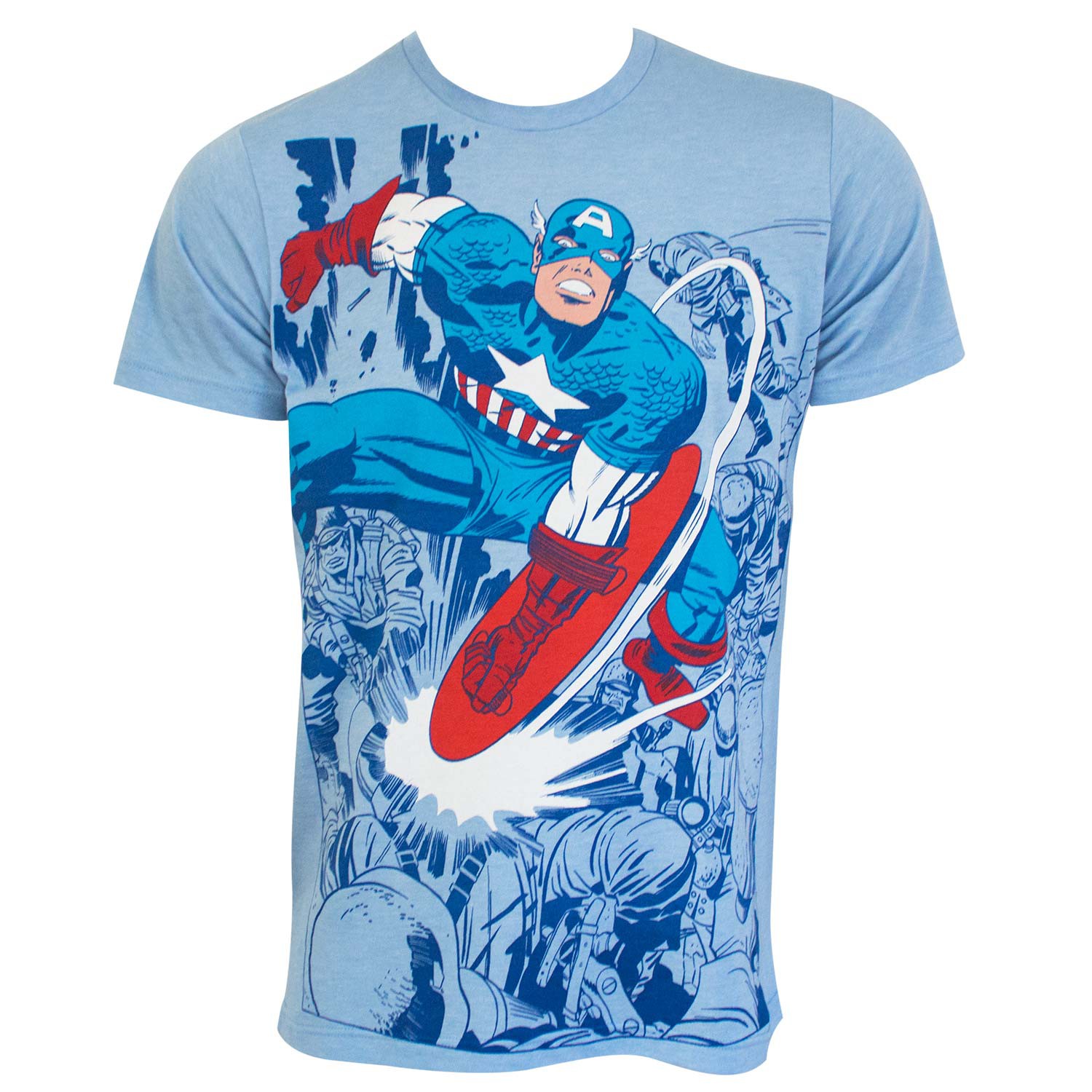 Captain America Super Smash Fighting Blue Tee Shirt