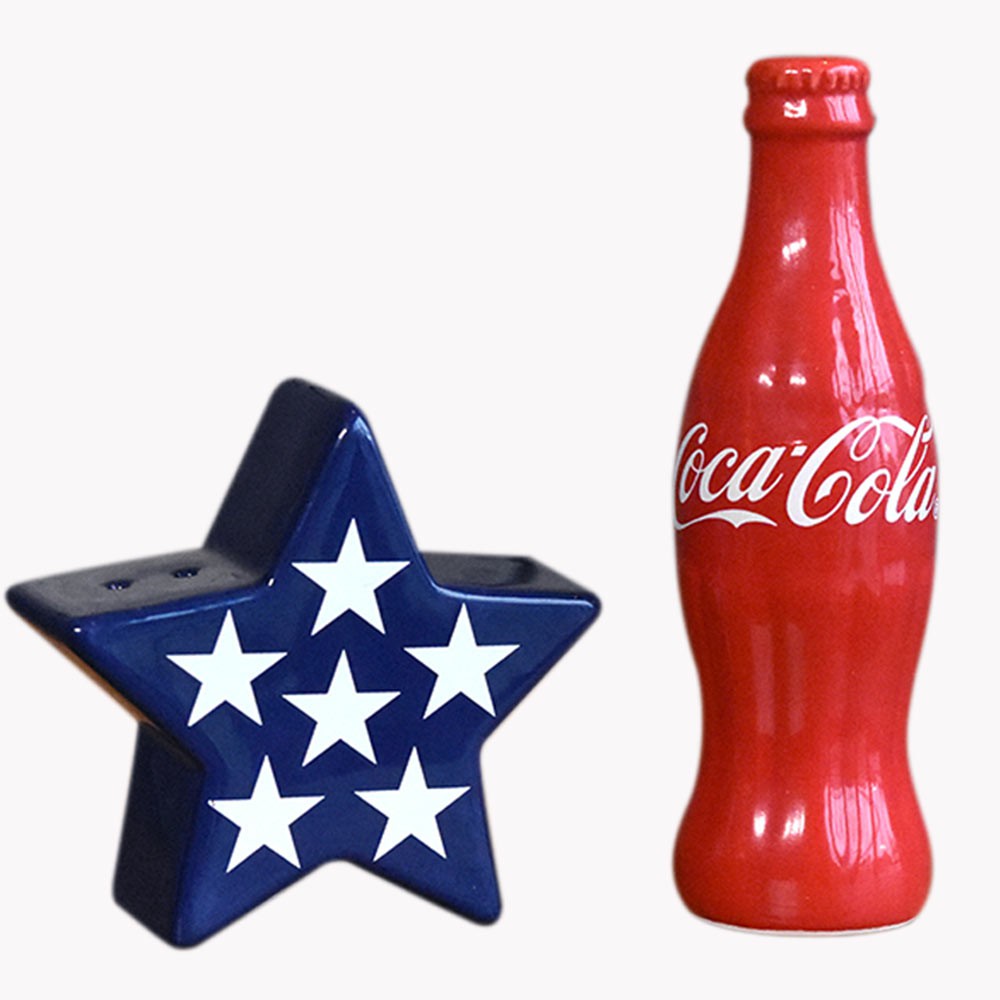 Coca-Cola Patriotic Salt Pepper Shakers