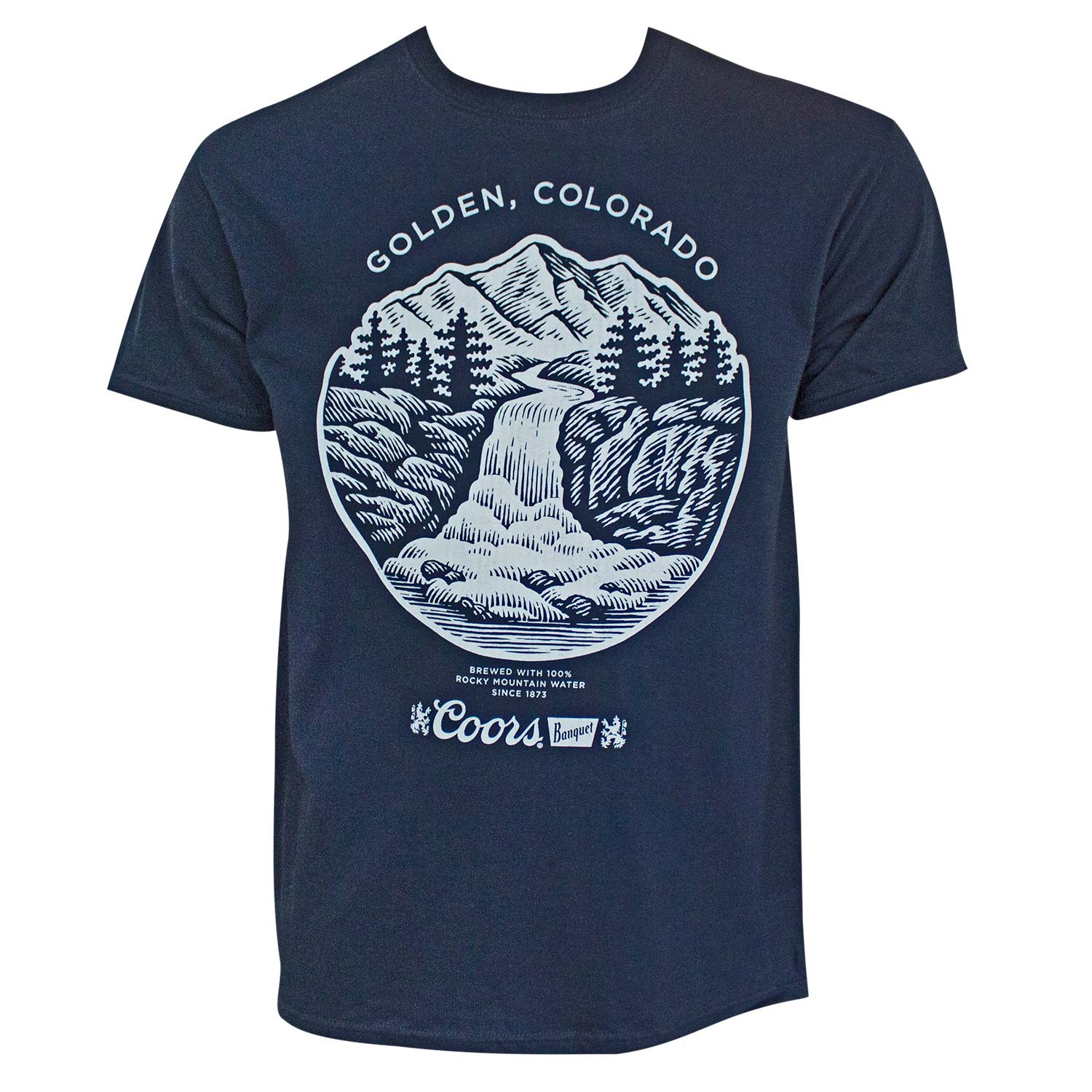 Coors Golden Colorado Men's Navy Blue T-Shirt