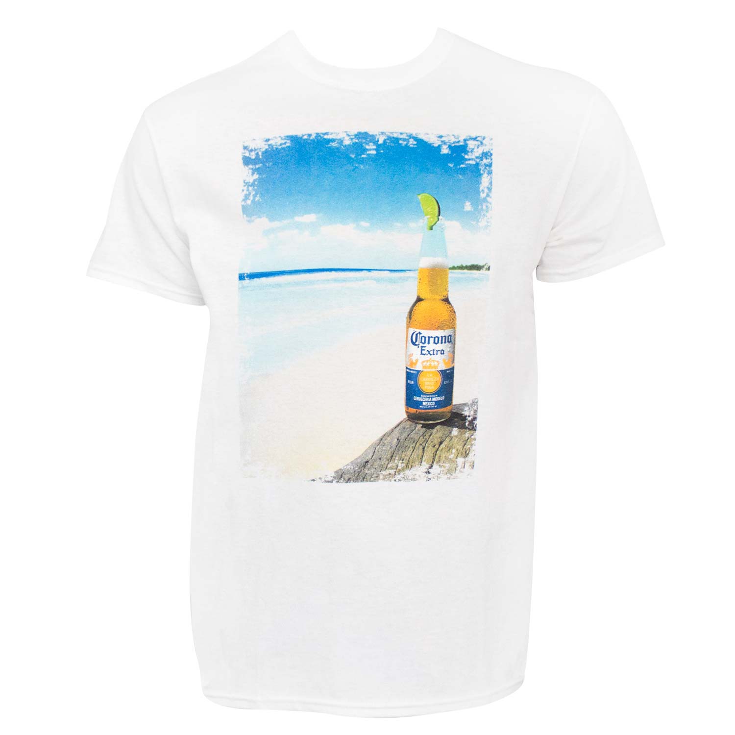 Corona Extra Beach Scene Men's White T-Shirt