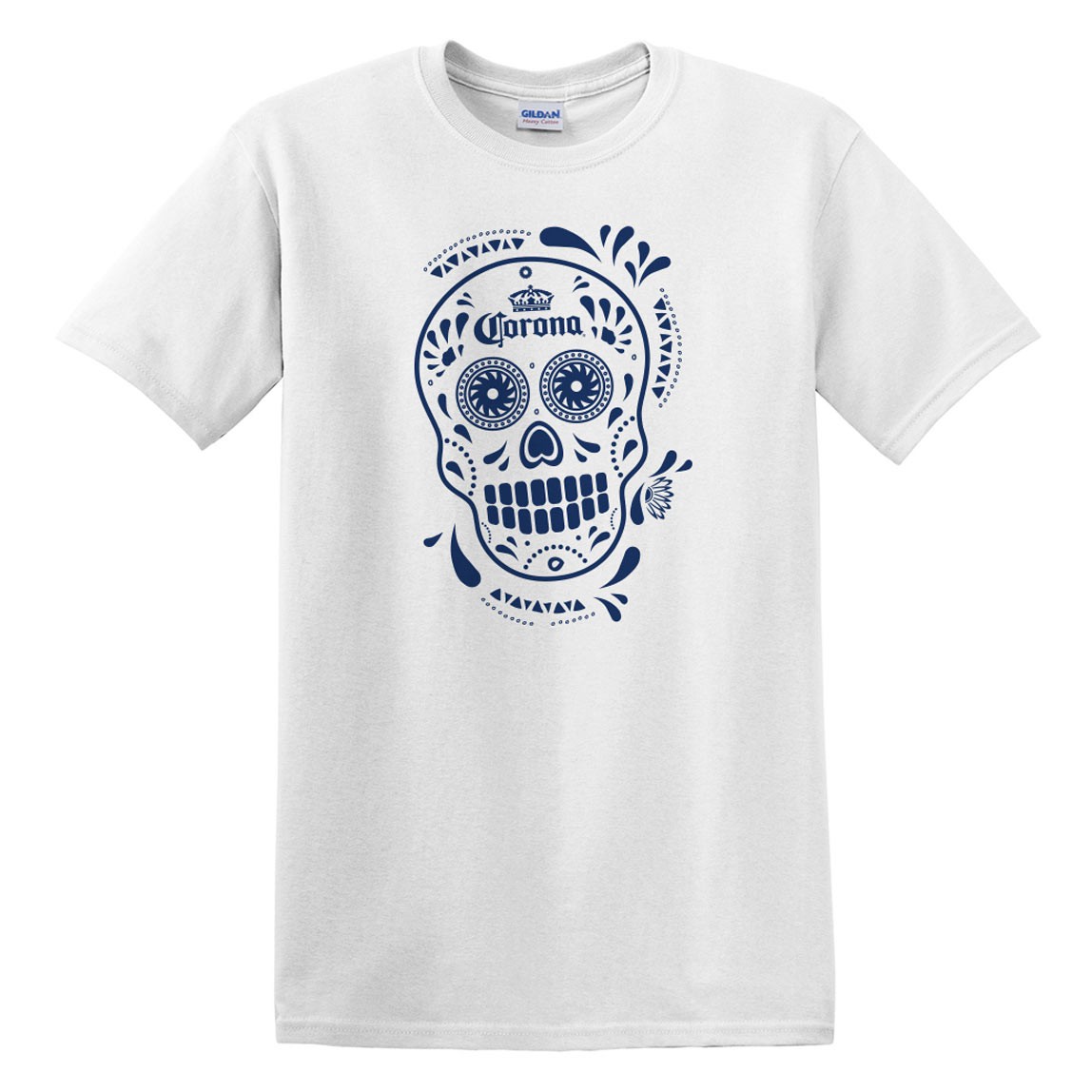 Corona Dia De Los Muertos Men's White T-Shirt