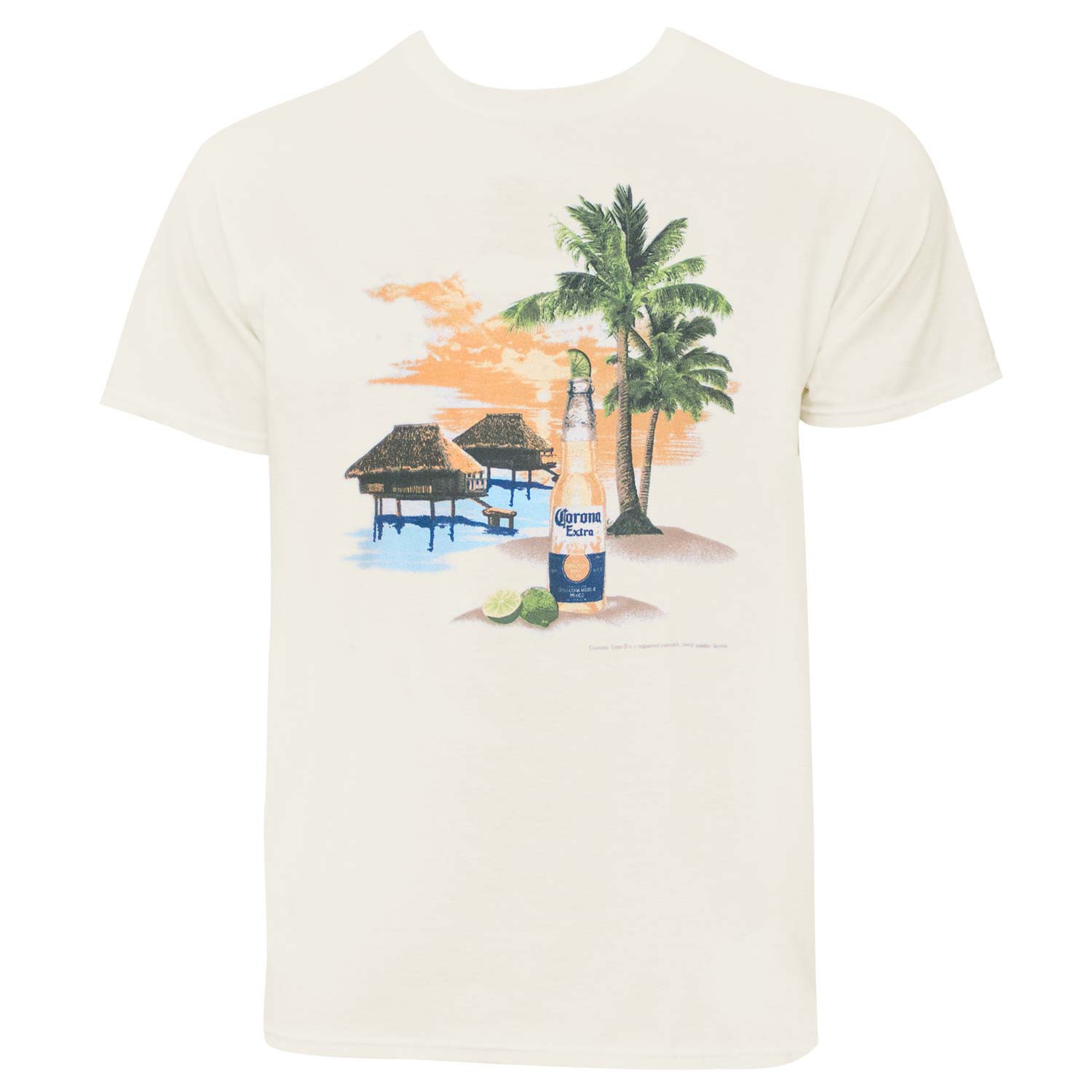 Corona Beach Scene Men's Ivory T-Shirt