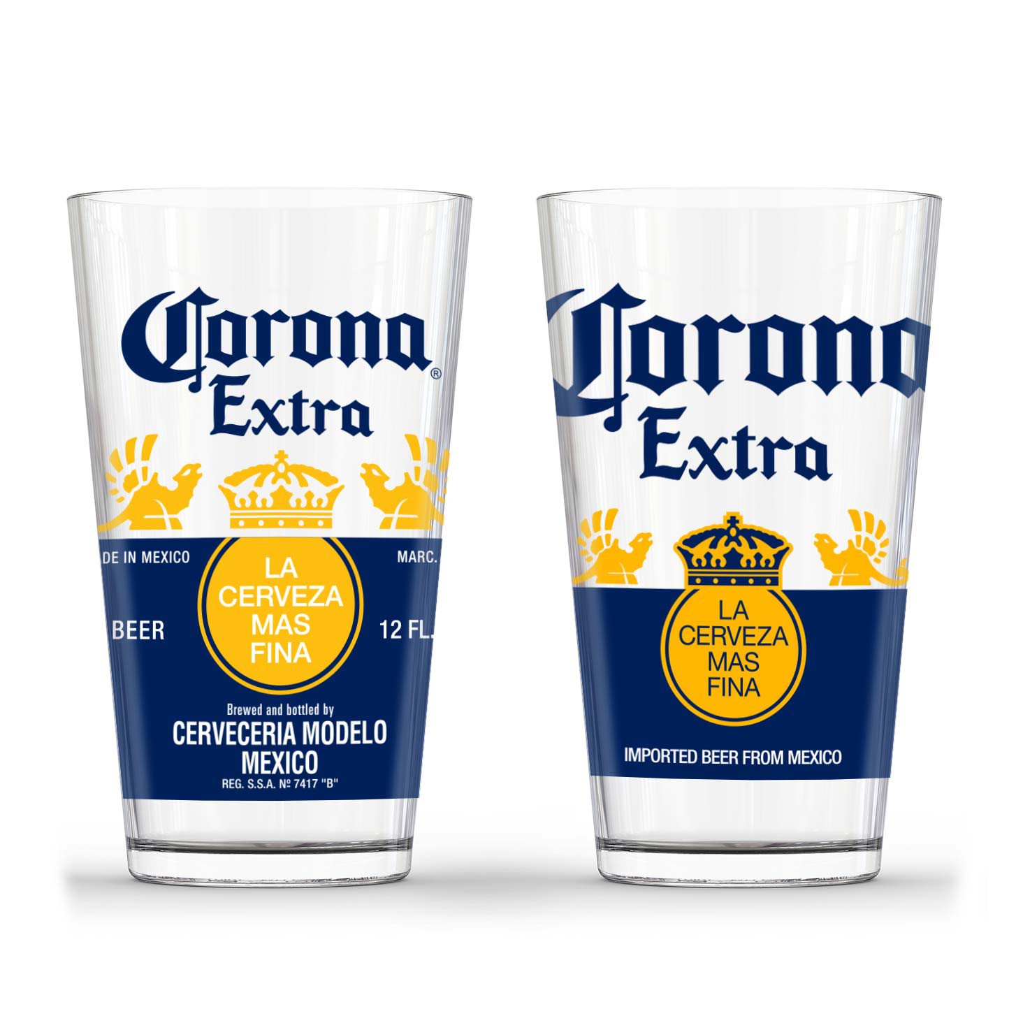 BEER TUMBLER GLASSES NEW IN BOX. Details about   SET OF 2 CORONA EXTRA 16 oz 
