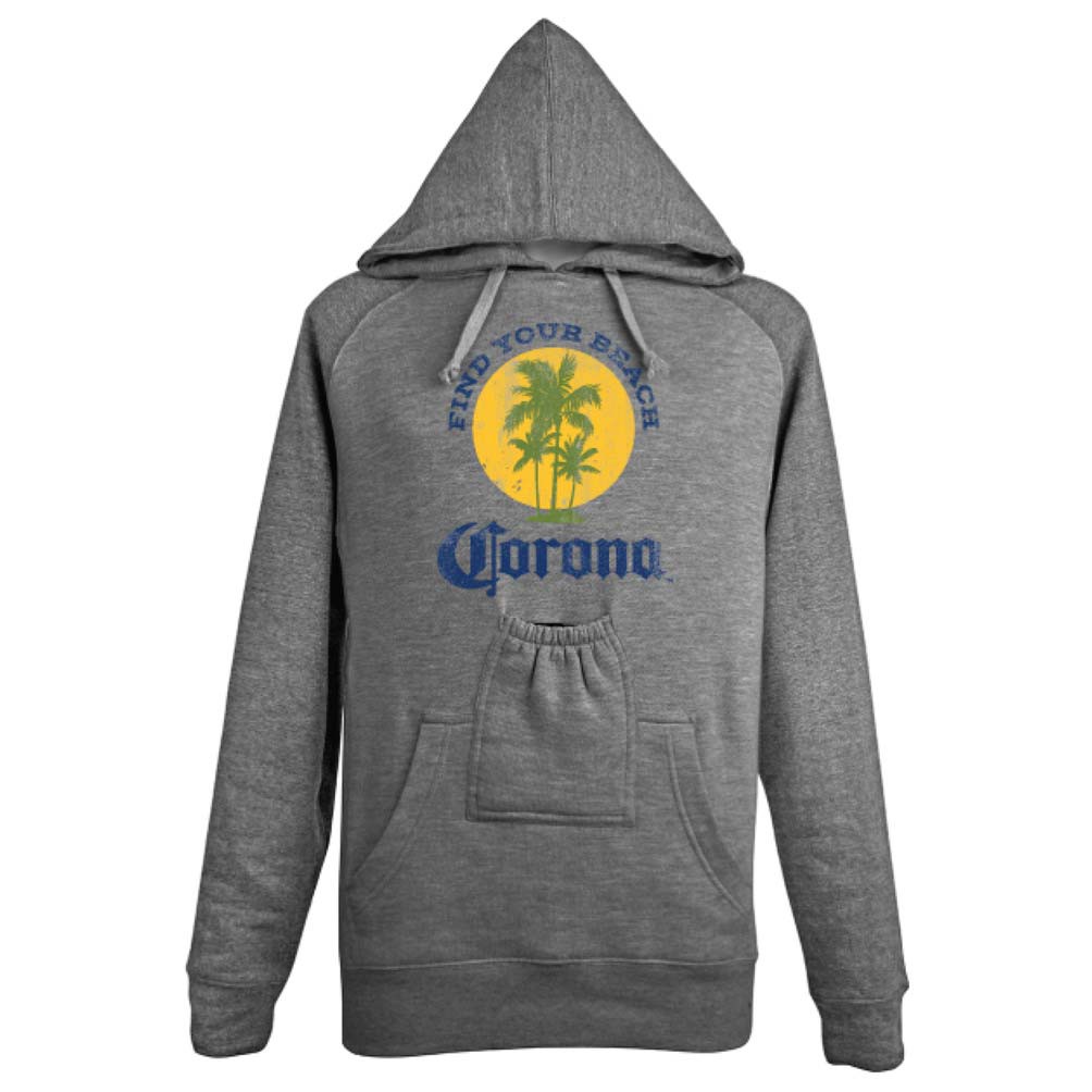 Corona Extra Find Your Beach Beer Pouch Hoodie