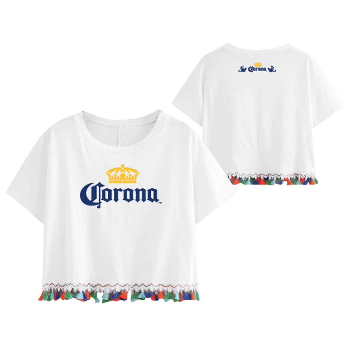 Corona Logo Ladies Fringe Tee Shirt