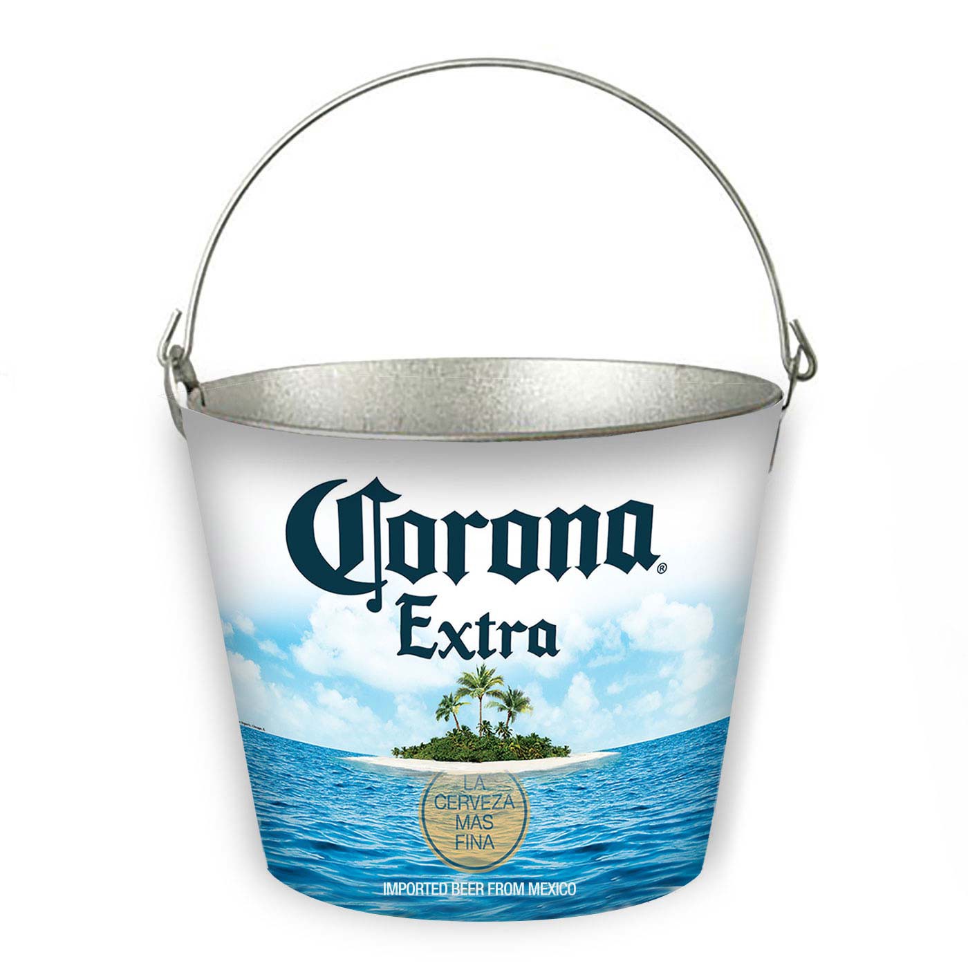 Corona Extra Island Beach Scene Beer Bucket With Built In Bottle Opener
