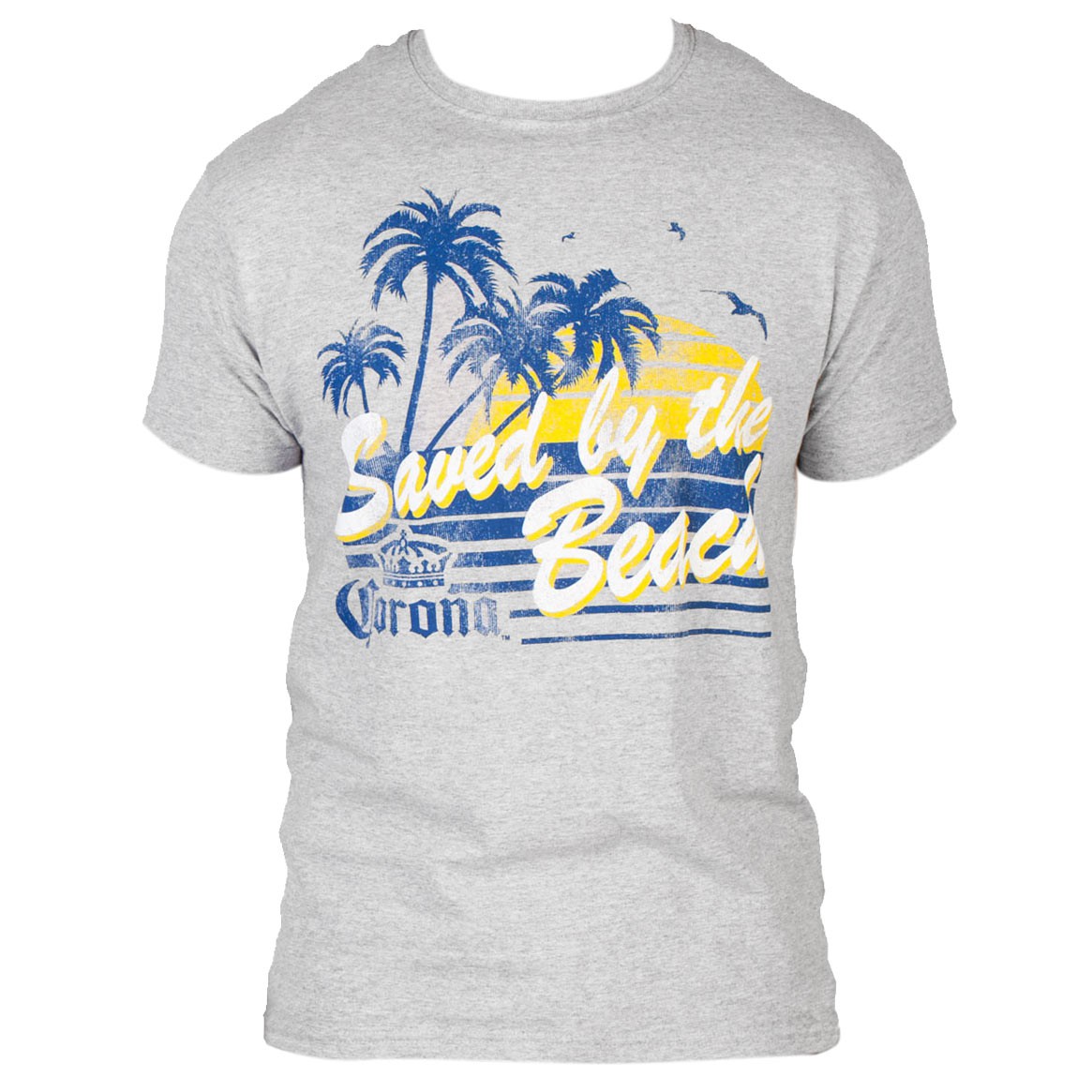 Corona Saved By The Beach Men's Grey T-Shirt
