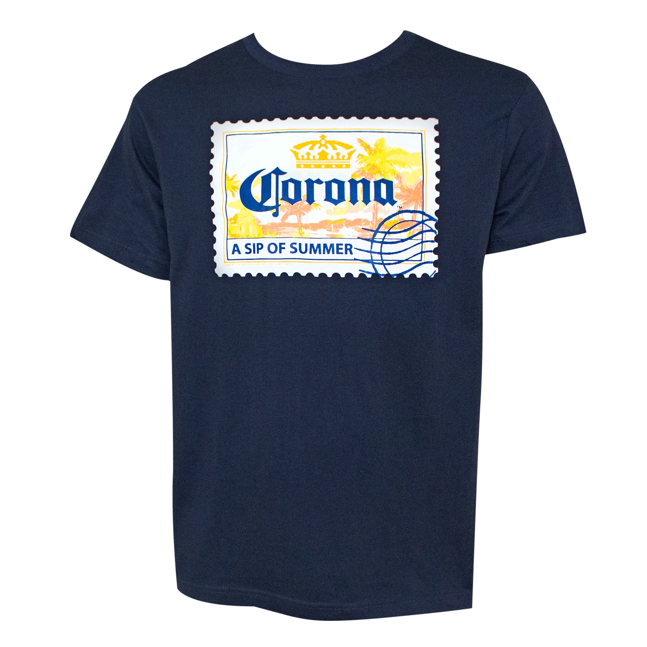Corona Beer Relax Responsibly Postcard Men's Blue T-Shirt