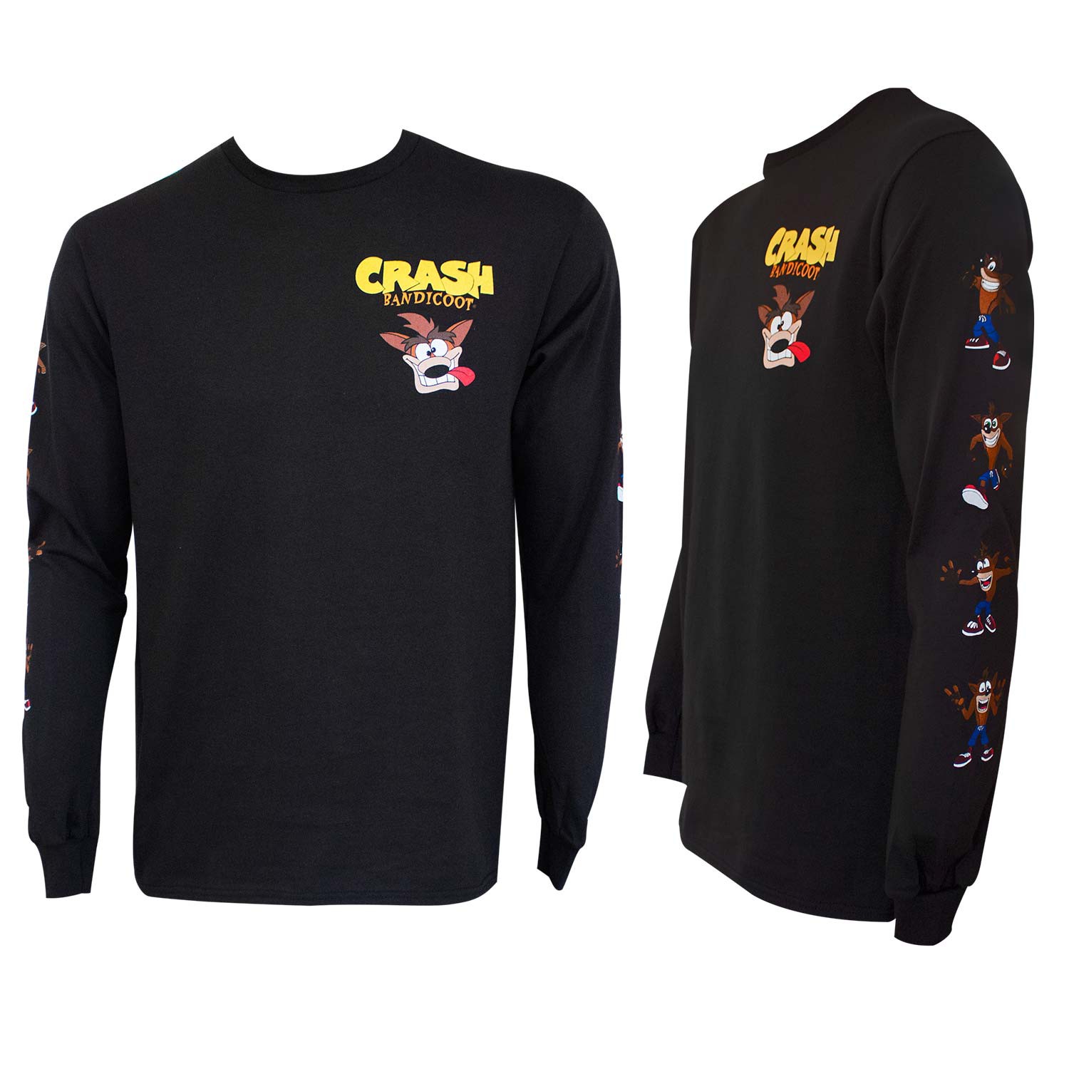 Crash Bandicoot Long Sleeve Black Tee Shirt