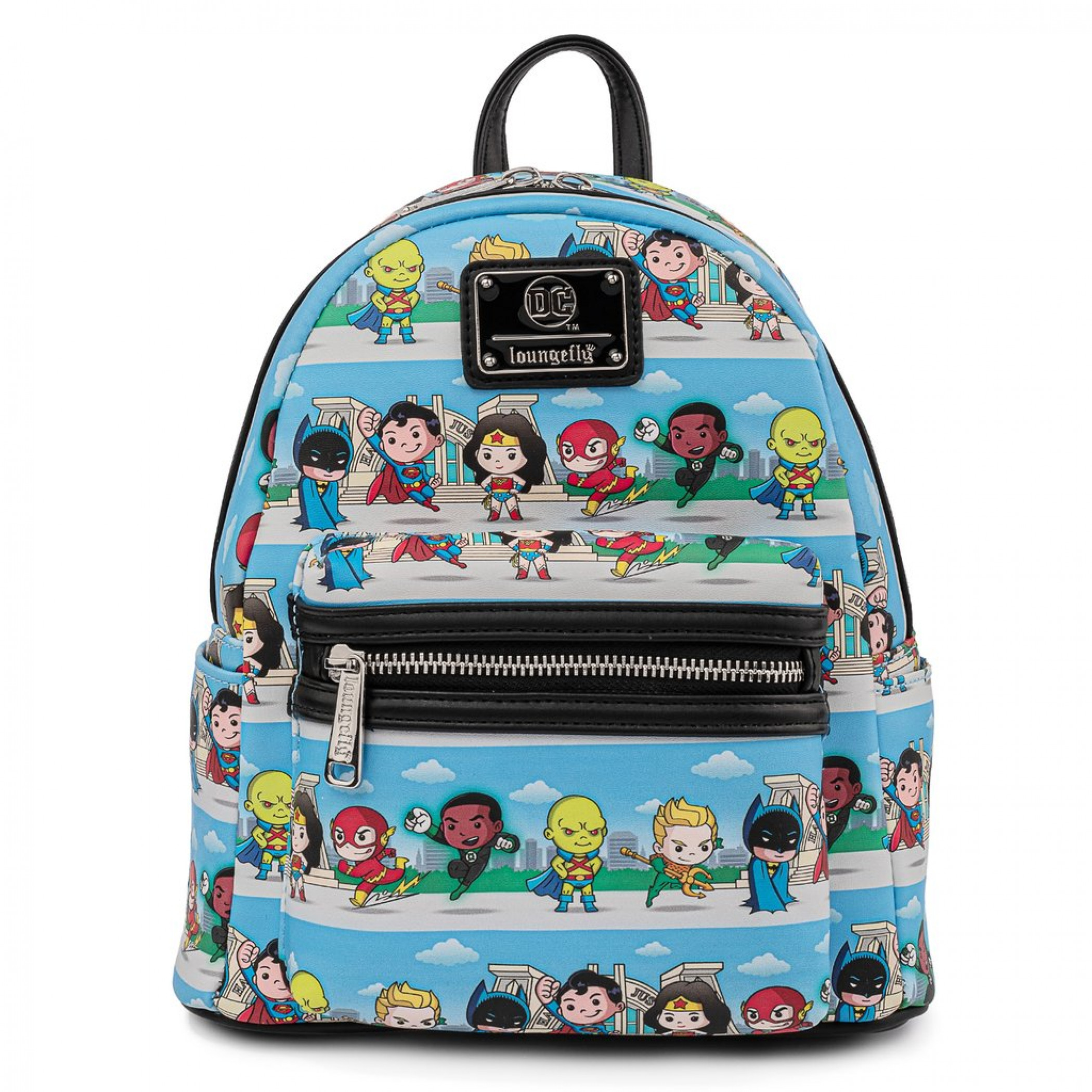 DC Comics Justice League Superheroes Lineup Mini Backpack by Loungefly