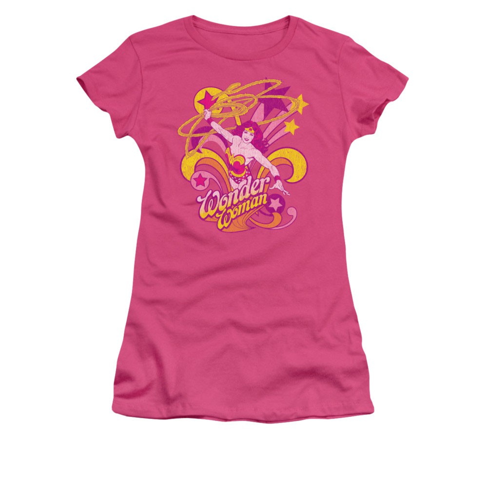 Wonder Woman Save Me Hot Pink Juniors T-Shirt