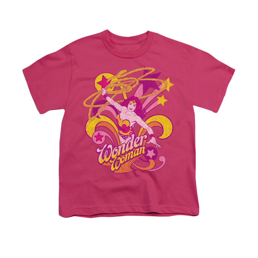 Wonder Woman Save Me Pink Youth Unisex T-Shirt
