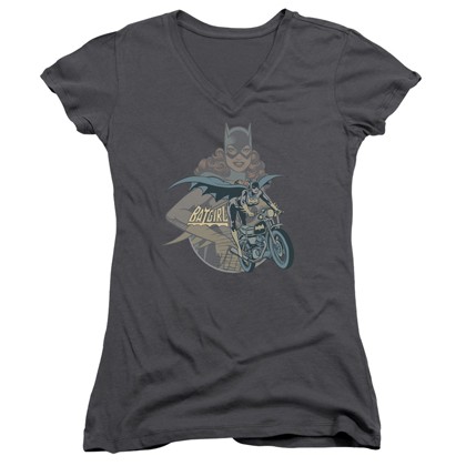 Batgirl Biker Women's V-Neck Tshirt
