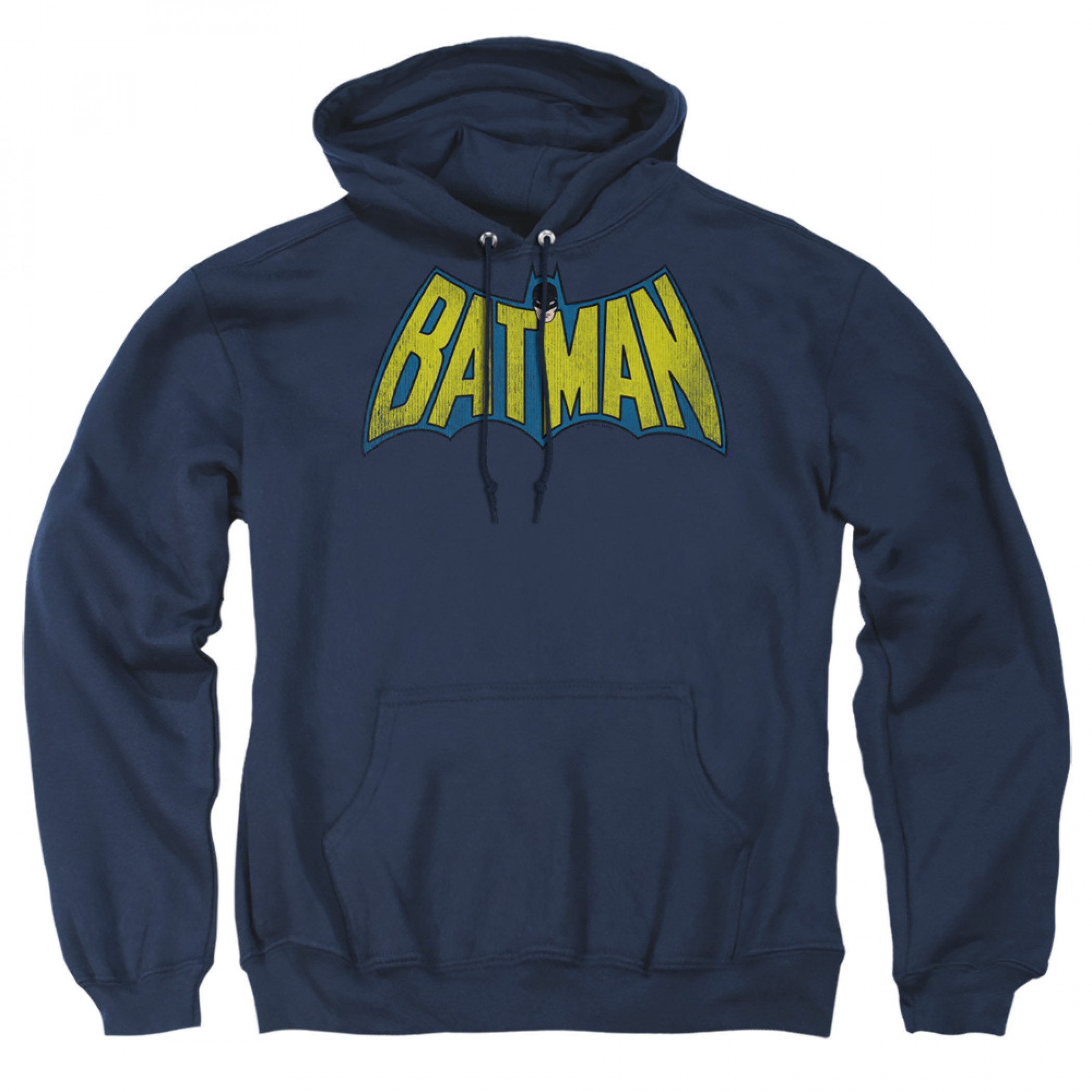 Batman Vintage Comic Logo Navy Colorway Pull-Over Hoodie